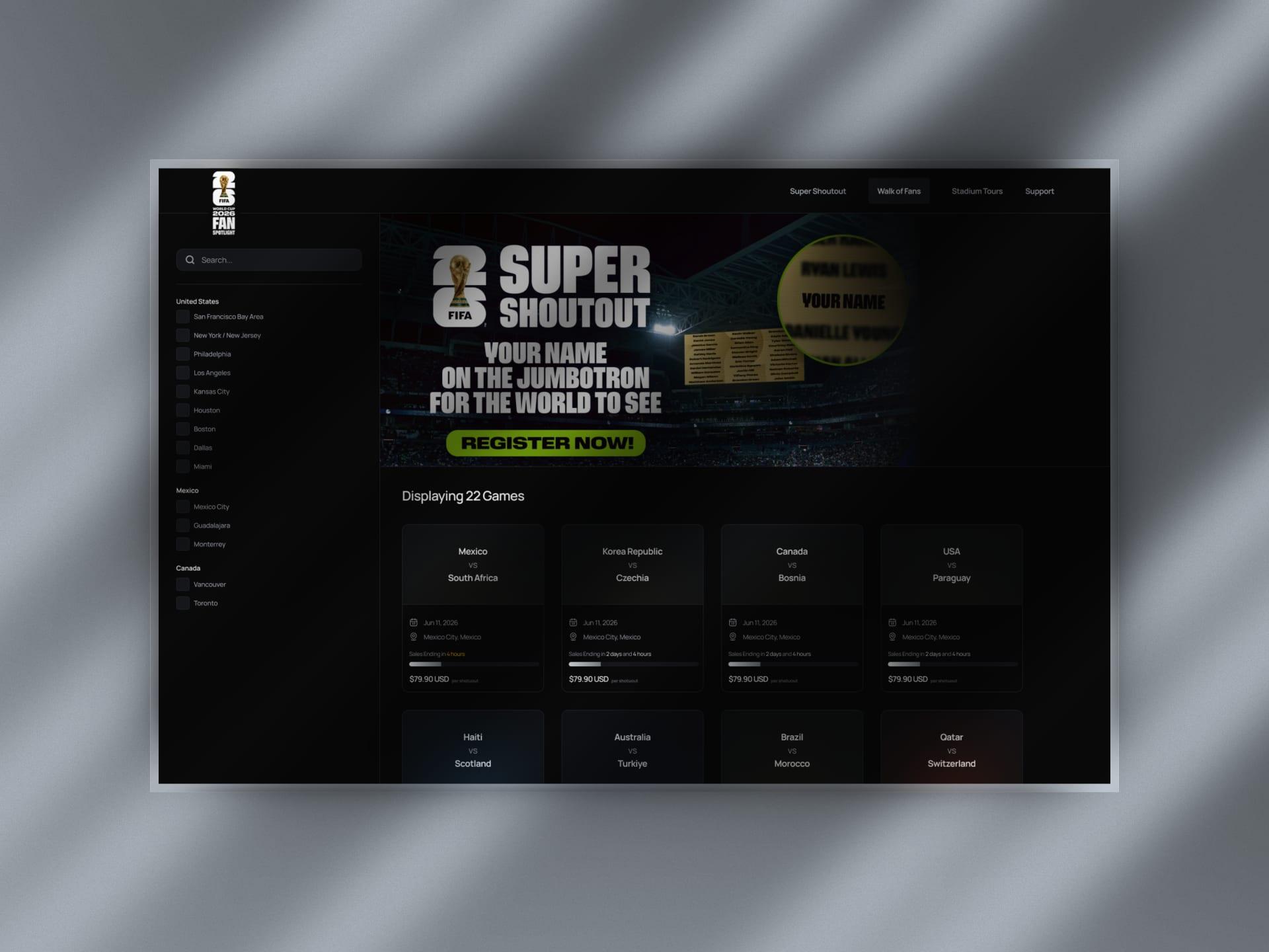 FIFA Fan Spotlight project screenshot