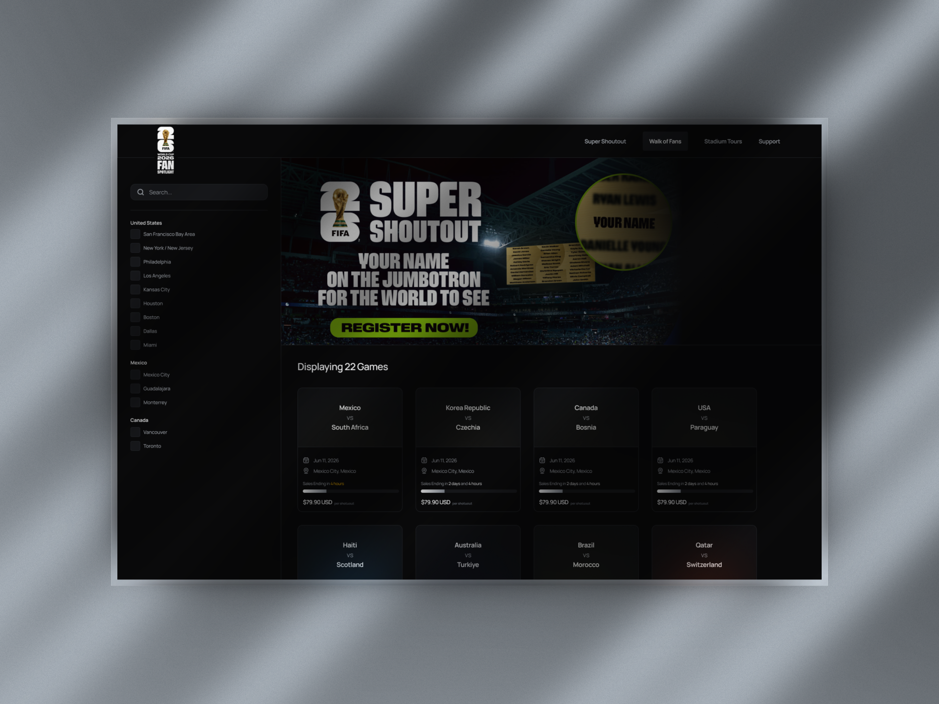 FIFA Fan Spotlight project screenshot